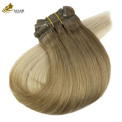 کیفیت  Customized 100 Virgin Human Clip In Hair Extensions Straight 120 Grams کارخانه