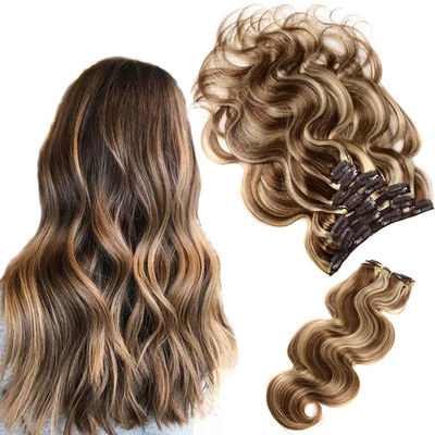 کیفیت  Malaysian Weave Seamless Clip In Hair Extensions Smooth And Soft کارخانه