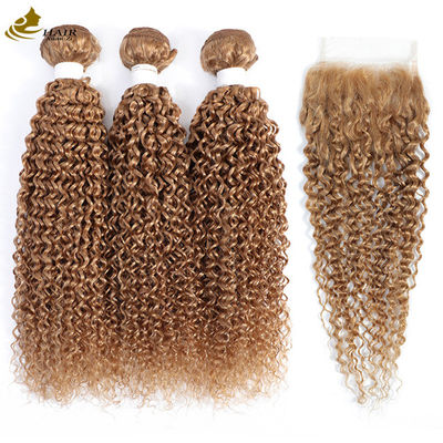 کیفیت  27 Colored Weft Ombre Human Hair Extensions Curly Virgin 100g/Bundle کارخانه