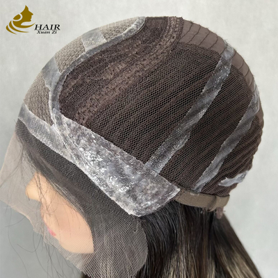 کیفیت  Vietnamese Human Hair Glueless Straight Lace Front Wig With Silicone کارخانه