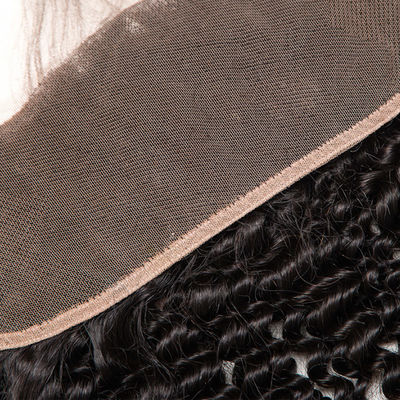 بندش موی انسانی پیشانی 13x4 HD Kinky Curl Human Hair بندش موی انسانی جلو