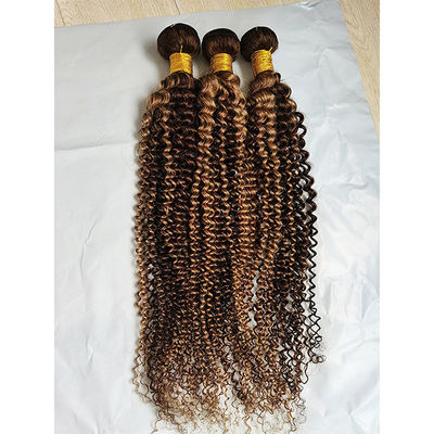 بسته های موی کرل Kinky P4/27 Ombre Hair Extensions Hair Weft