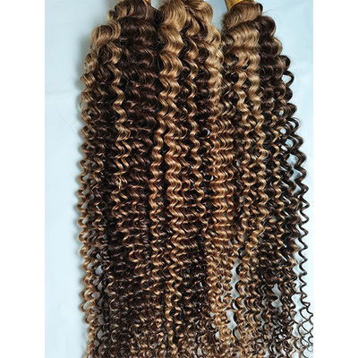 بسته های موی کرل Kinky P4/27 Ombre Hair Extensions Hair Weft