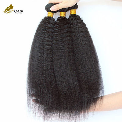 عمده فروشي پوست پوست سیاه طبیعی برابری شده باکره هندی Kinky راست موهای انسانی بسته