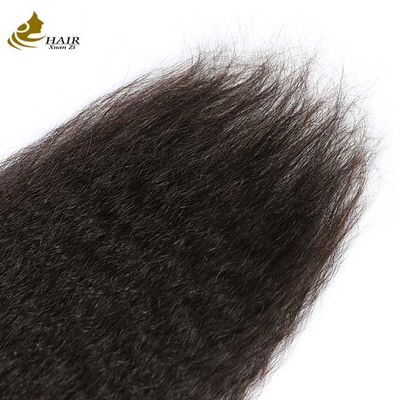 عمده فروشي پوست پوست سیاه طبیعی برابری شده باکره هندی Kinky راست موهای انسانی بسته