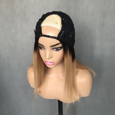 U Part Wig T1b/27 رنگ مبتدی دوستانه راست بدون چسب سبک محافظتی موی انسانی 150٪ تراکم