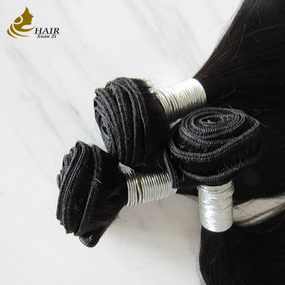 بسته های موی طبیعی مشکی صاف 30 اینچی با بسته شدن 4*4 20 اینچی
