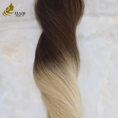بافت پوست محبوب صاف 100٪ موی انسان ریمی اکستنشن موی نواری کوتیکول تراز شده موی باکره