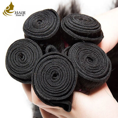 موهای انسانی ابریشم دار بسته های مستقیم افزونه های رنگی 1B سیاه طبیعی