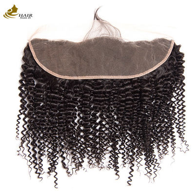 بندش موی انسانی پیشانی 13x4 HD Kinky Curl Human Hair بندش موی انسانی جلو