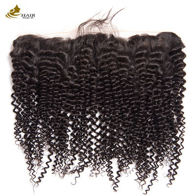 بندش موی انسانی پیشانی 13x4 HD Kinky Curl Human Hair بندش موی انسانی جلو