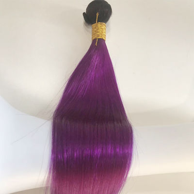 613 رنگ دار Ombre Hair Extensions Human Hair Bundles Weft 1B بنفش