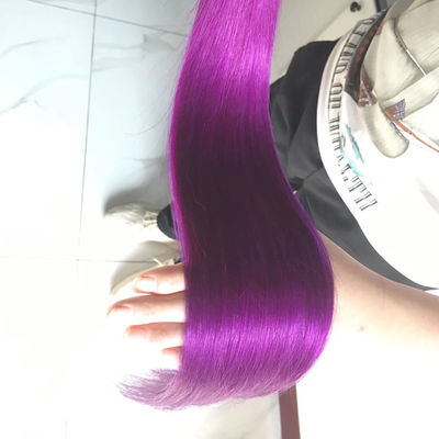 613 رنگ دار Ombre Hair Extensions Human Hair Bundles Weft 1B بنفش