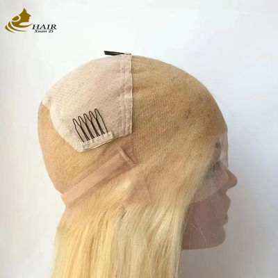 کل قسمت جلو دنده 613 موی انسان موی مستقیم بدون چسب بلوند