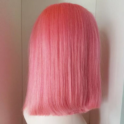 کلاه گیس توری جلویی موی خام برزیلی باکره انسان کلاه گیس توری باب کوتاه