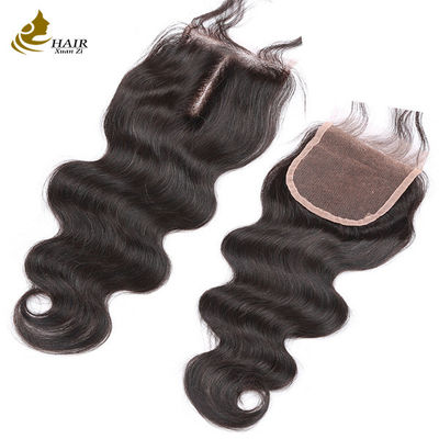 عمده فروشی کیفیت خوب برزیلی باکره بدن موج موهای انسانی 4 * 4 بند دنده