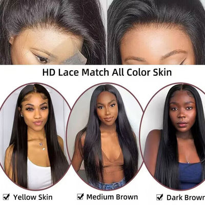 عمده فروشی موهای انسانی موهای انسانی HD 13X4 موهای موی شفاف پیشانی موهای پیش از برش