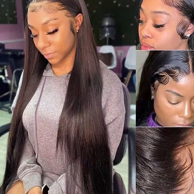 عمده فروشی موهای انسانی موهای انسانی HD 13X4 موهای موی شفاف پیشانی موهای پیش از برش