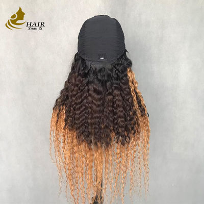 کلاه گیس زنانه موج دار بلند فر 1b/4/27 موی انسان رنگی کلاه گیس U شکل